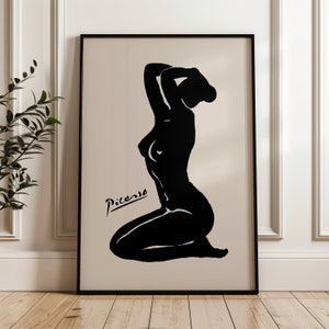 Stampa di Picasso, arte astratta da parete incorniciata, arredamento massimalista, moderno di metà secolo, arte da parete minimalista, regalo di inaugurazione della casa