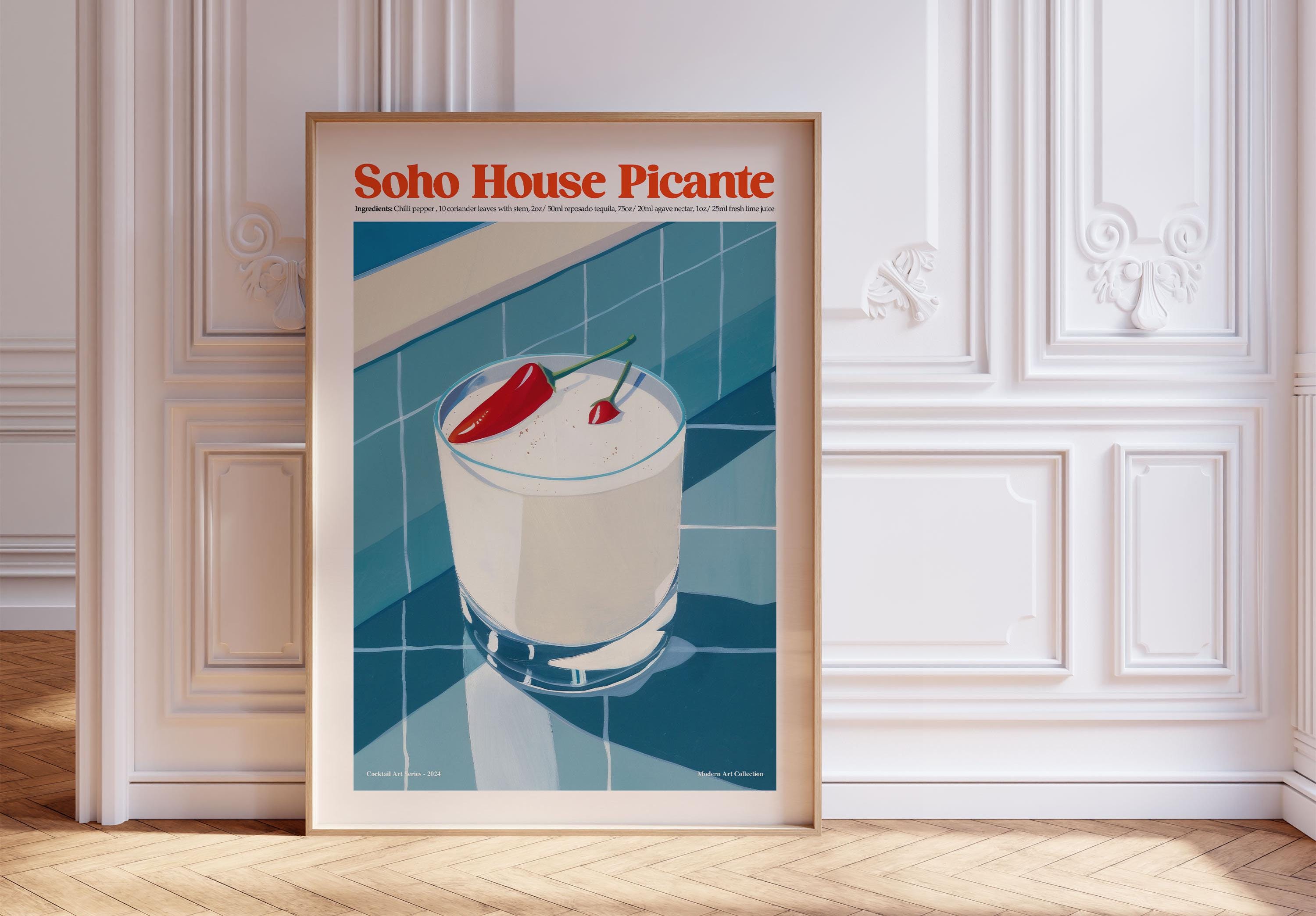 2024-25 秋冬新作  Soho House Prints Cart Bar - Art Wall Framed - Print Picante その他
