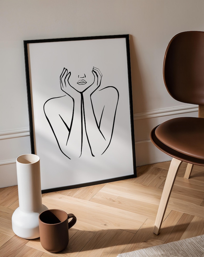 Minimalist Woman Line Art Print: Modern Female Figure Wall Decor - Etsy