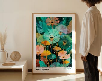 Yayoi Kusama Poster: Green Botanical Wall Decor - Etsy 日本