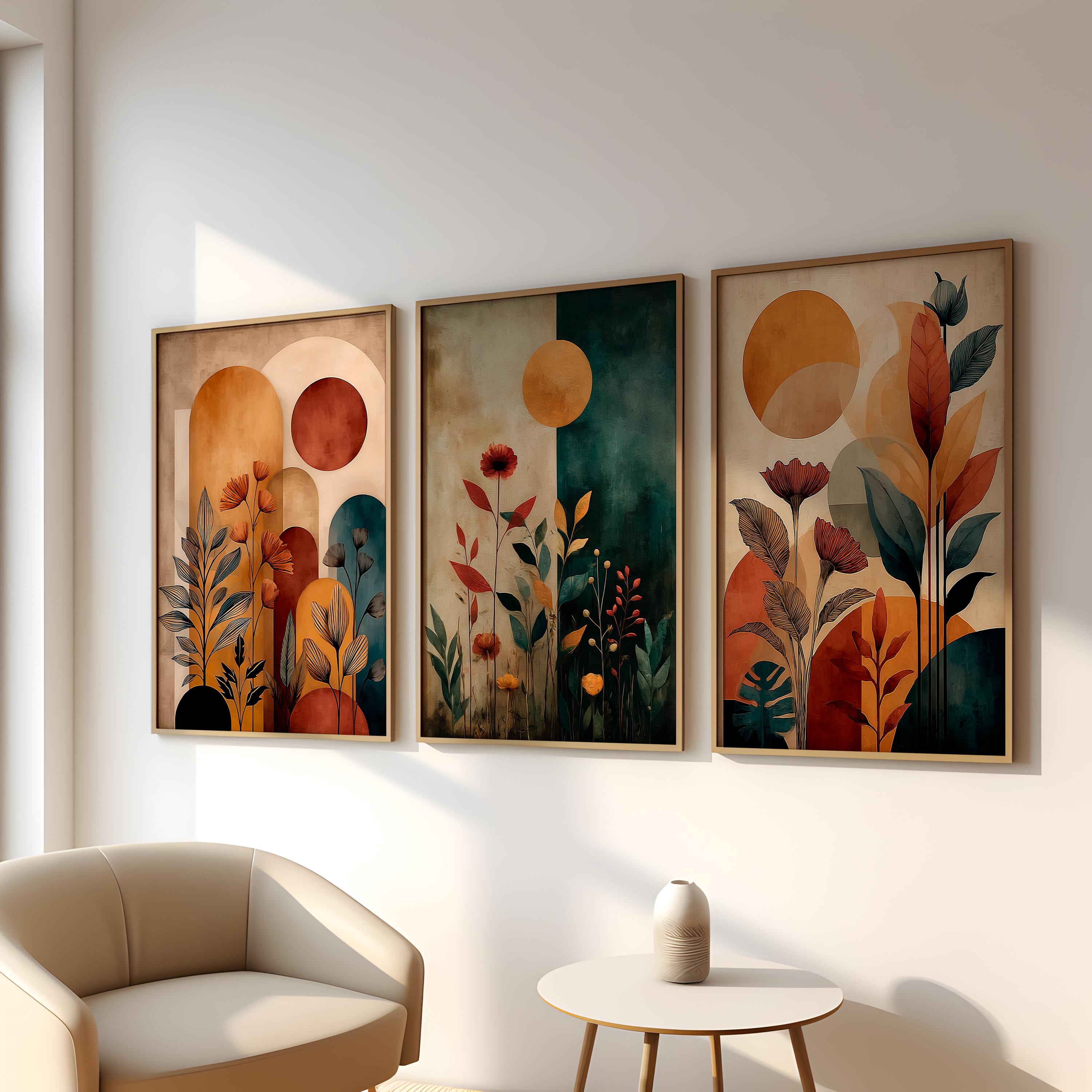 Terracotta Boho Art Prints Set of 3 - Framed Museum-quality Wall Art - Etsy