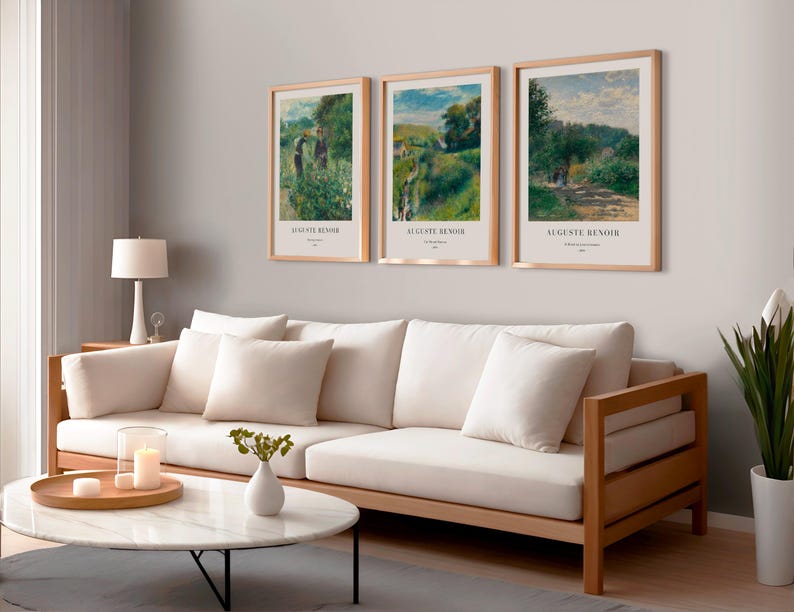 Renoir Poster Set of 3 – Impressionist Vintage Paintings, Classic Museum Art Prints, French Landscape Wall Decor image 15