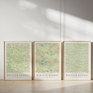 William Morris Print Set Framed Wall Art, Floral Print, Botanical Print, Maximalist Decor, Gallery Wall Set, Green Wall Art