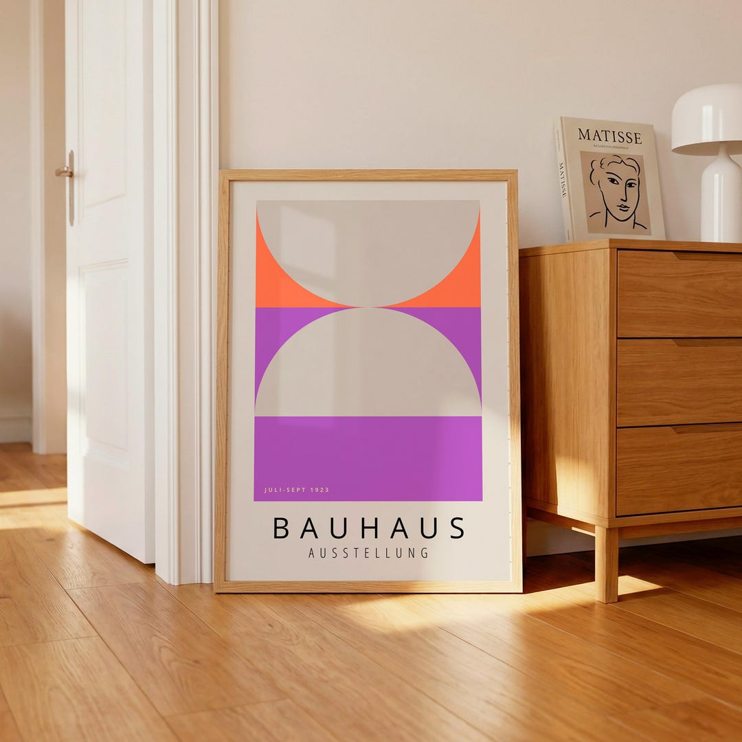 Colorful Bauhaus Art Print - Mid Century Modern Framed Wall Art - Etsy UK