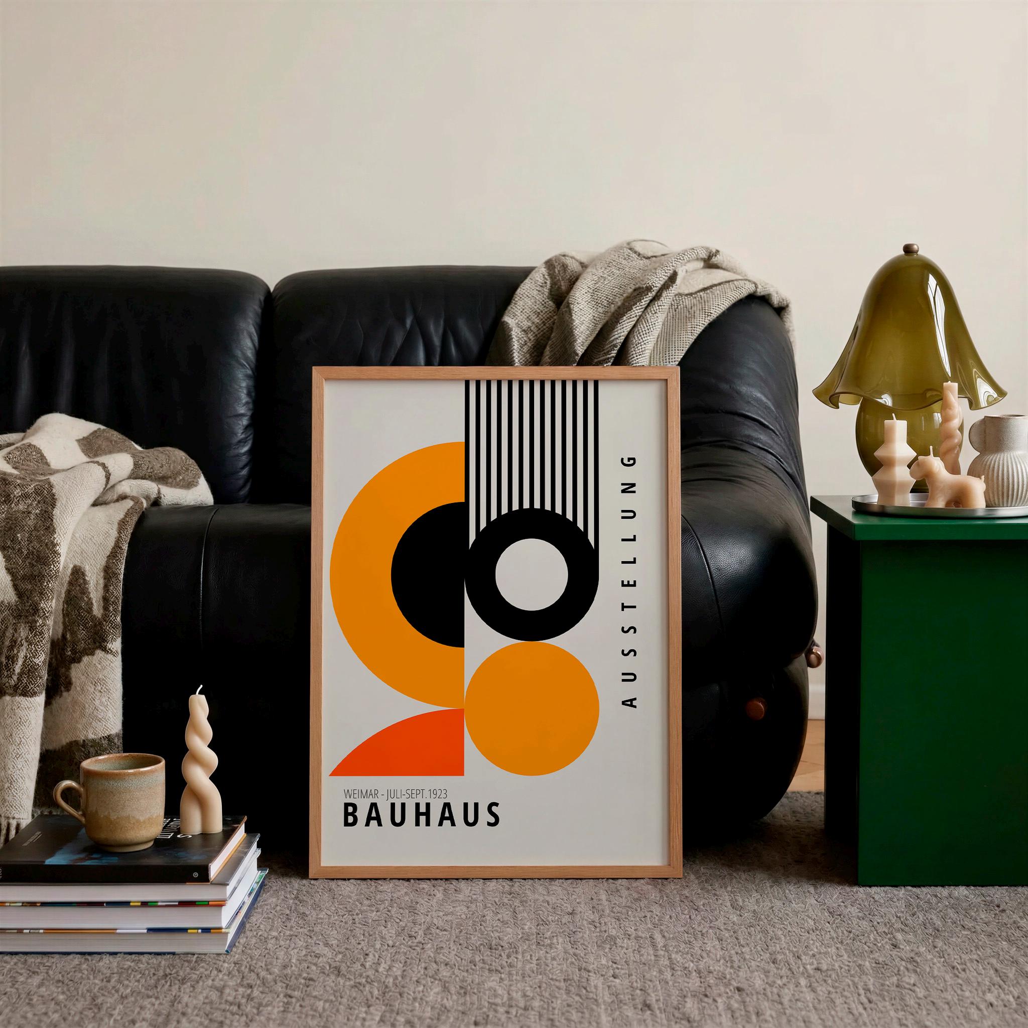 Orange Bauhaus Poster: Mid-century Modern Framed Wall Art - Etsy