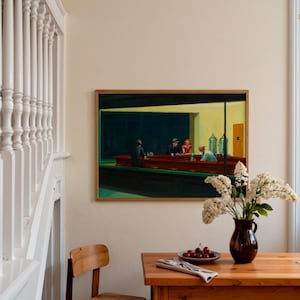 Edward Hopper Nighthawks Druck: Vintage Fine Art Poster, optional mit Rahmen Bild 2