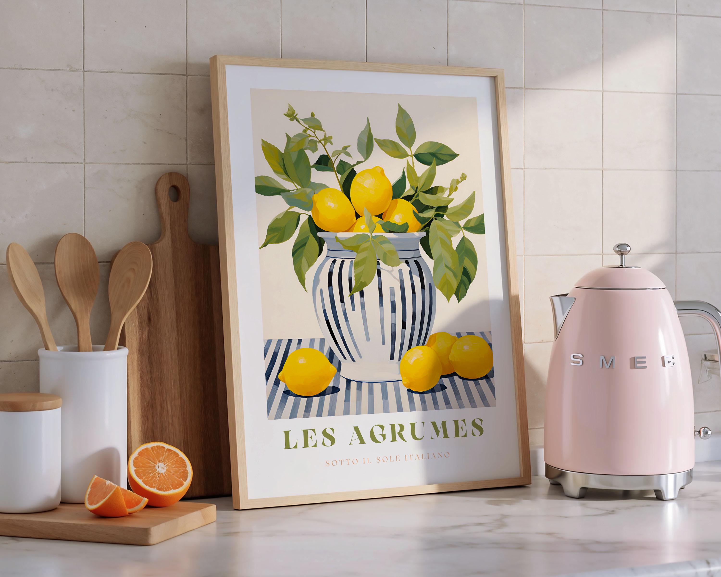 Italian Lemon Print: Citrus Still Life, Framed Wall Art - Etsy