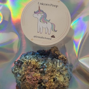 Einhorn-Kacke Regenbogen Kristall Bismut - Geschenkidee - Glücksbringer - Weihnachtsgeschenk