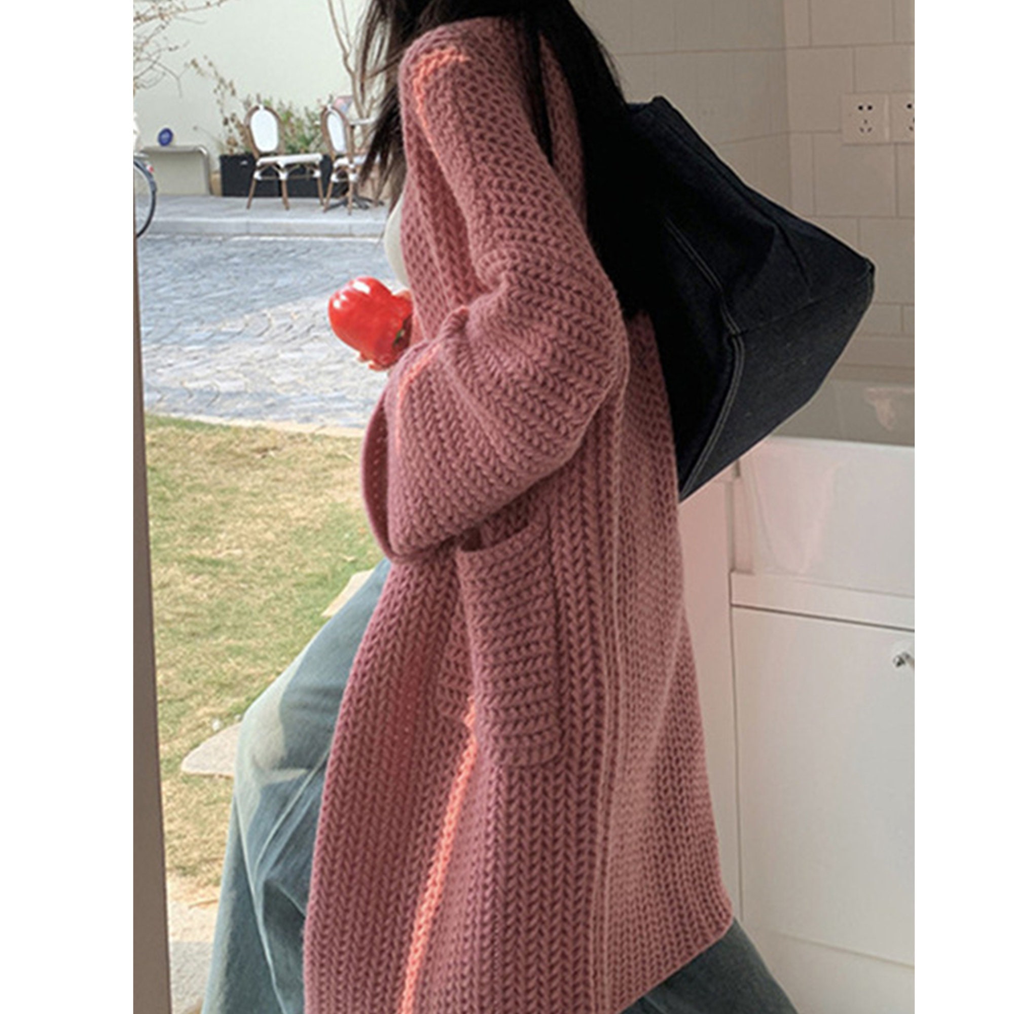 White Chunky Knit Cardigan Women Loose Cozy Casual Cardigan Etsy UK