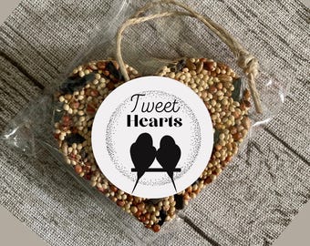 12 wedding favor bird seed cakes | Bridal shower favor | Engagement favor for guests |Nature lover favor gifts |Rustic wedding |Tweet hearts
