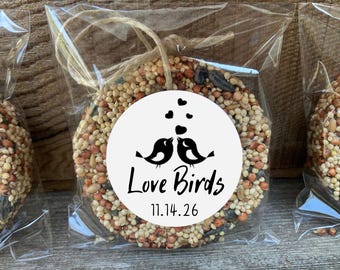 12 Wedding bird seed favors personalized | Bridal shower favor gift for guests | Engagement party | Love birds wedding | fun custom rustic