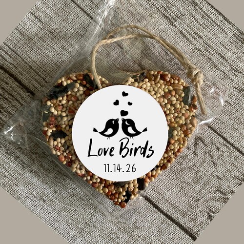 12 cadeaux de mariage personnalisés | Tourteaux aux graines pour oiseaux | Cadeau de douche nuptiale | Cadeau de fiançailles pour les invités | Cadeau de mariage en plein air | Personnalisable