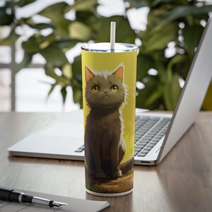 Cartoon-Cat 20 oz Tumbler Sublimation Design, Instant Digital Download, Straight and Tapered Tumbler Wrap