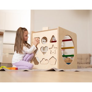 Montessori Shapes Cube for Toddler - Climbing Frame and Active Play