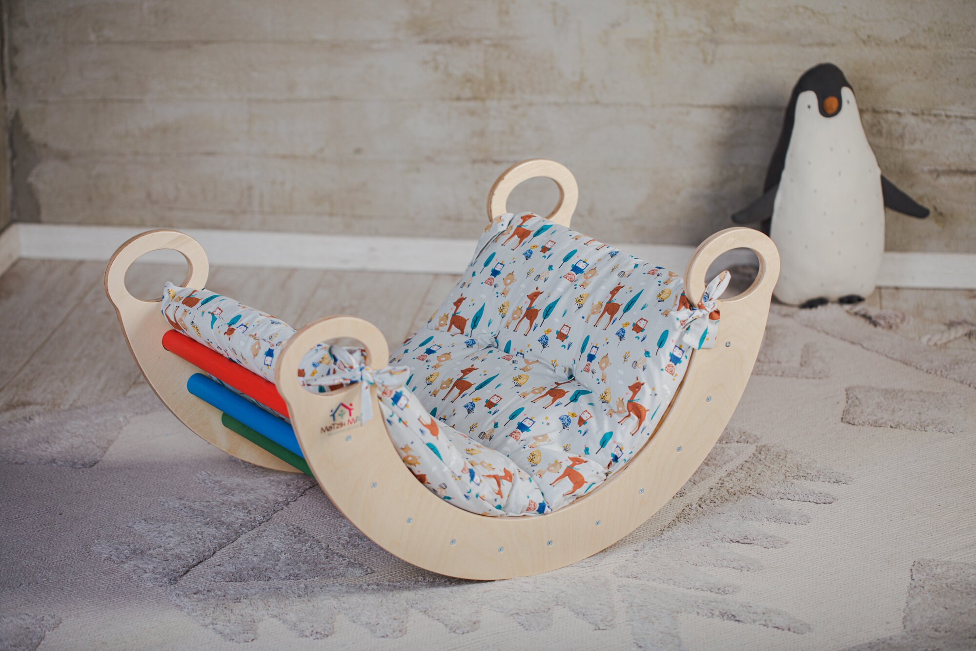 Coussin D'Arche D'Escalade En Coton – Housse Amovible – Poids 1kg – Dès 12 Mois – Fait Main