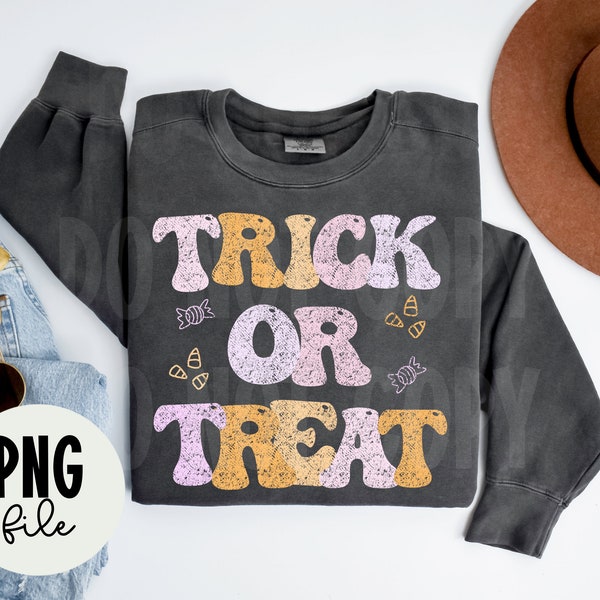 Trick or Treat - Trendy PNG File - Distressed PNG - Halloween - Candy