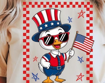 4th of July Boy Goose png, Patriotic Goose png, Memorial Day, USA png, Independence Day png, Retro America png