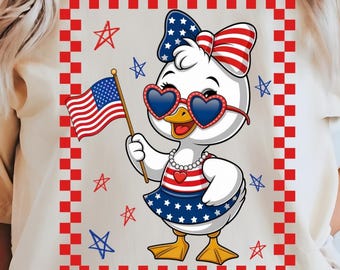 Ganso patriótico coqueto png, ganso niña del 4 de julio png, Día de los Caídos, EE. UU. png, Día de la Independencia png