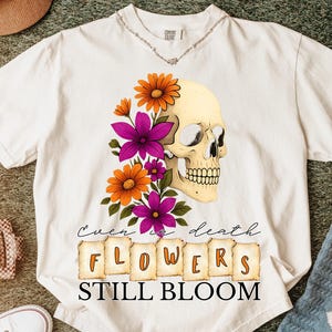 Boho Flowers Skull Halloween Png, Even Death Flowers Still Bloom Png, etro Floral Skeleton Png, Funny Skeleton Halloween Png, Skull Design