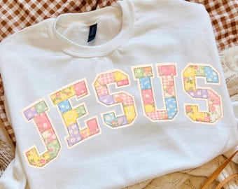 Patchwork Jesus PNG, Christian Easter Design (Digital Download)