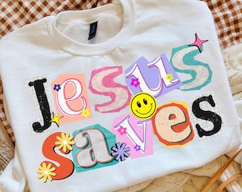 Jesus Saves PNG, Christian Women, Faith, Bible Verse (Digital Download)