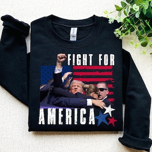 Fight for America png svg, Trump 2024 Shirt, Trump Shooting png svg, Trump Bulletproof, Donald Trump Shirt, American Flag png svg
