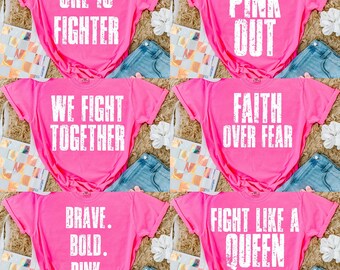 Breast Cancer Awareness PNG SVG Bundle, Pink Out, Fight Cancer (Instant Download)