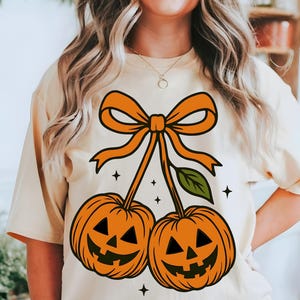 Spooky Pumpkin Cherries Autumn Girly Png Svg, Halloween Pumpkin png, Fall pumpkin png, Pumpkin Cheeries Coquette Png, Fall png, Girly png