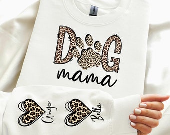 Leopard Dog Mama PNG, Custom Name Shirt Design (Digital Download)