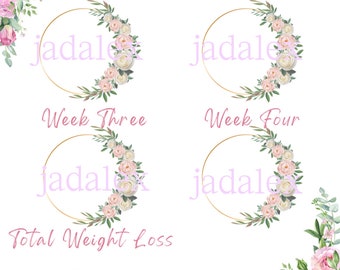 Rose Monthly Weight Loss Tracker - Instagram Square