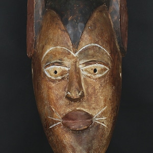 African mask from Nigeria 1970 circa. Igbo People. Wooden mask - african art, wall decoration