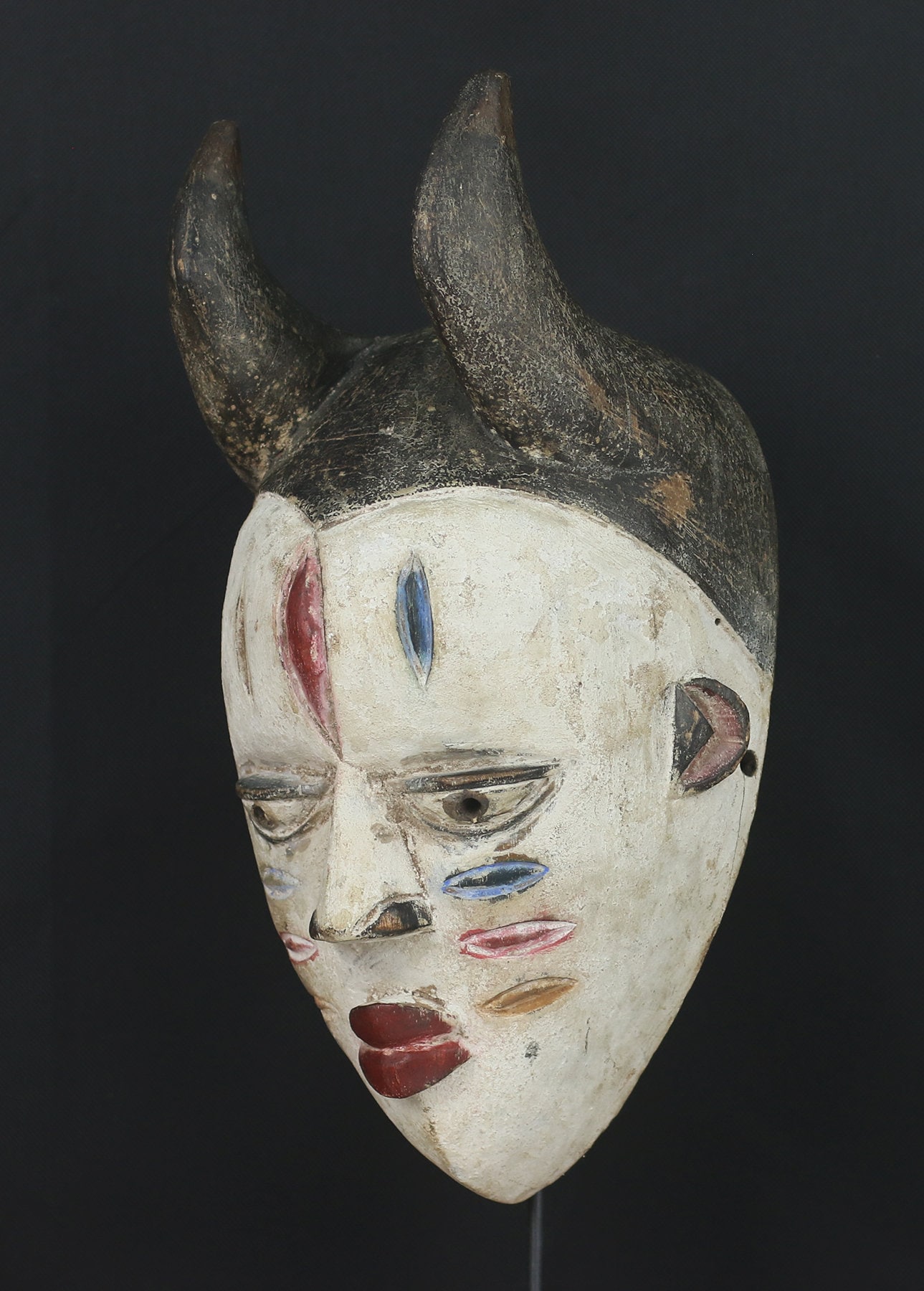 African Mask 1970 Circa - Congo. Lumbu Loumbu People. Wooden Decorated ...