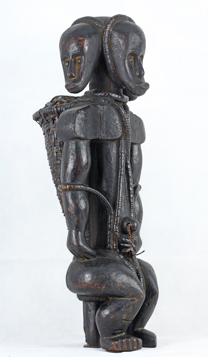 African Wooden Statue From Ivory Coast. 1970 Circa, Vintage. Fang