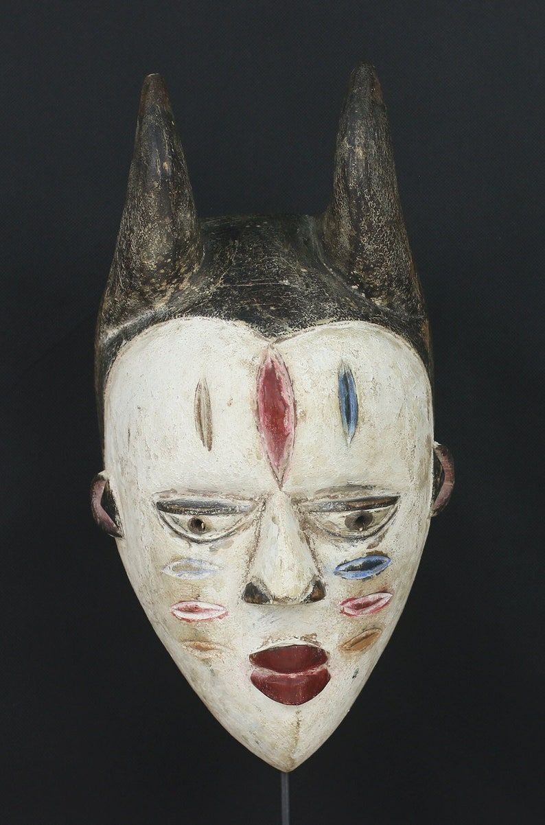 African Mask 1970 Circa - Congo. Lumbu Loumbu People. Wooden Decorated ...