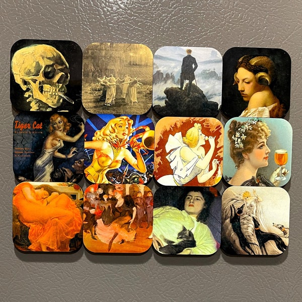 Fine Art Eclectic Magnet Mix - Handmade Vintage Fine Art Magnetic Art Décor