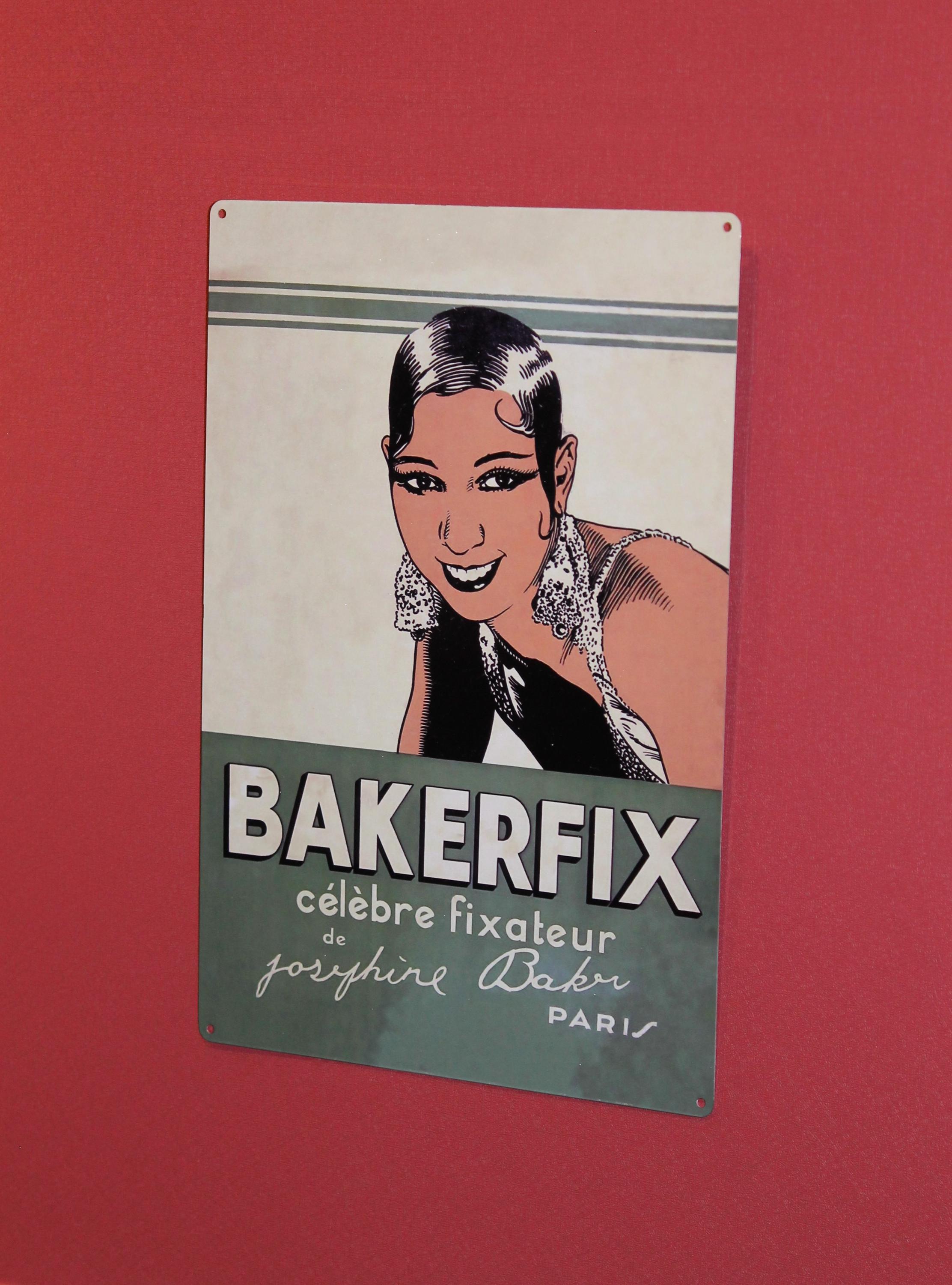 Josephine Baker Bakerfix Ad Metal Wall Plaque Sign- Handmade 1920s