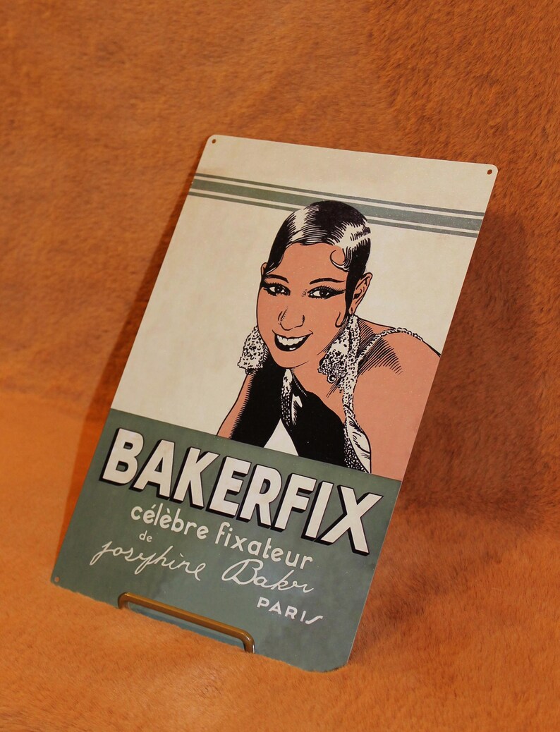 Bakerfix Josephine Baker Bakerfix Metal Sign – 1920s Art Deco Advertisement Wall ...