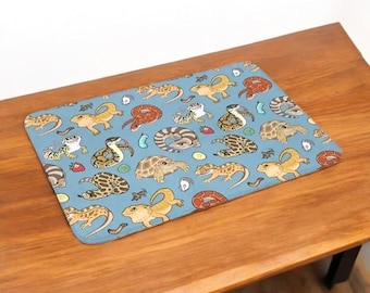 Bearded Dragon Reptile Bath Mat, Lizard Home Decor, Bathroom Decor, Animal Theme, Gifts for Reptile Lovers