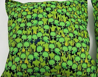 Alien Throw Pillows, Pair of Novelty Cushions, Unique Home Decor, Space Theme Pillows, Futuristic Decor, Fun Gifts, Cozy Accent