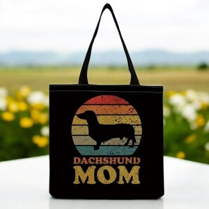 Dachshund Tote Bag, Dog Lover Tote, Polyester Tote Bag, Reusable Shopping Bag, Dog Breed Gift, Pet Owner Tote
