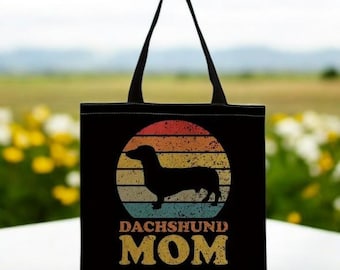 Dachshund Tote Bag, Dog Lover Tote, Polyester Tote Bag, Reusable Shopping Bag, Dog Breed Gift, Pet Owner Tote