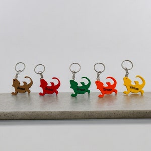 Personalized Bearded Dragon Key Chain, Custom Reptile Keychain, Lizard Lover Gift, Pet Key Ring, Animal Key Holder