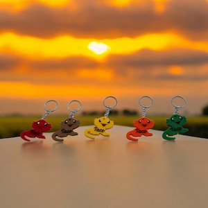 Personalized Bearded Dragon Key Chain, Custom Lizard Keychain, Pet Reptile Key Ring, Unique Gift, Animal Lover Gift