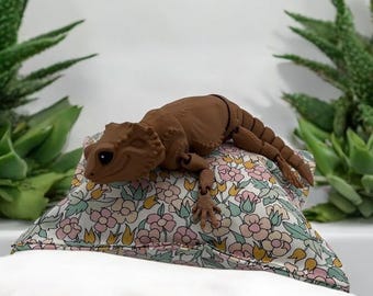 Bearded Dragon Pillow Bed, Floral Print, Reptile Lounger, Pet Bedding, Lizard Resting Pad, Cozy Pet Bed