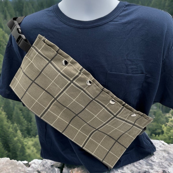 Plaid Bearded Dragon Sling Carrier, Reptile Shoulder Bag, Small Pet Transport Pouch, Travel Carry Bag
