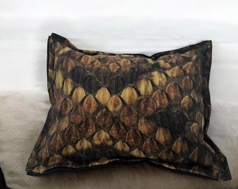 Snake skin print Bearded Dragon Bed Pillow,  9.5 x 7 inches, Reptile Decor