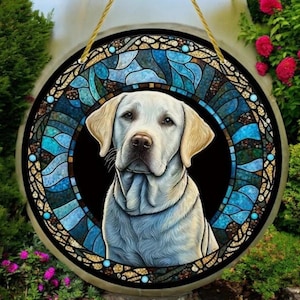 Labrador Retriever Acrylic Sun Catcher, Dog Lover Gift, Decorative Round Suncatcher, Pet Lover Gift, 8x8 Size