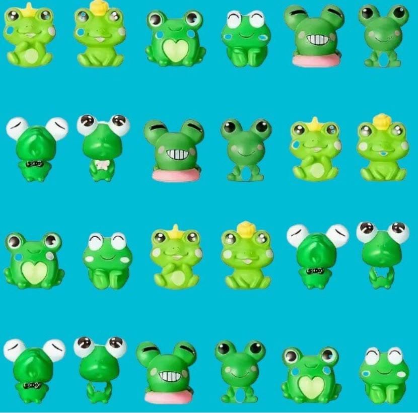 24pcs Mini Resin Frogs Cute Frog Figurines For Fairy Garden