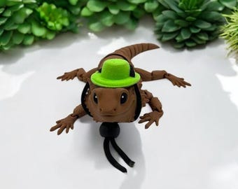 Bearded Dragon Style Fedora Hat, Fedora for Lizards, 20 Colors Available, Pet Accessory, Reptile Fashion, Lizard Hat