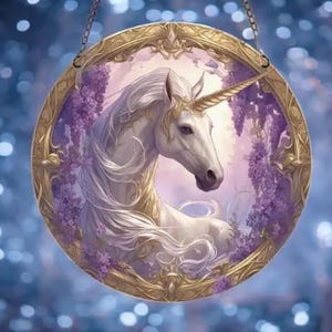 Acrylic Unicorn Suncatcher 5.9",  Window Hanging, Magical Home Decor, Holiday Gift Idea